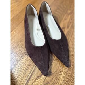 Zara Sueded Pointed Toe Brown Flats Size 40